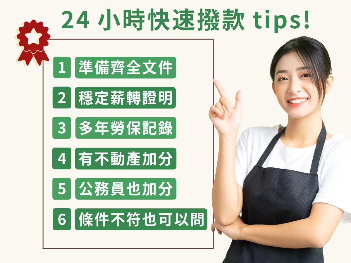 24 小時快速撥款的關鍵要素