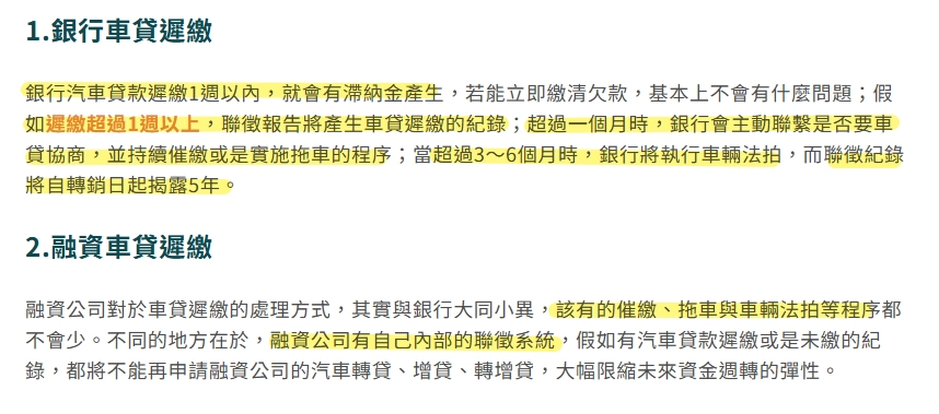 車貸遲繳