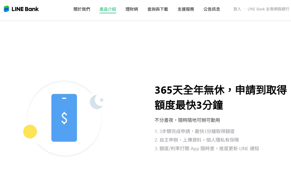 LINE Bank 循環信貸介紹