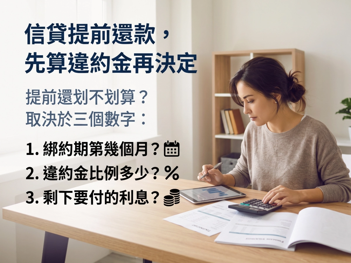 信貸提前還款，先算違約金再決定