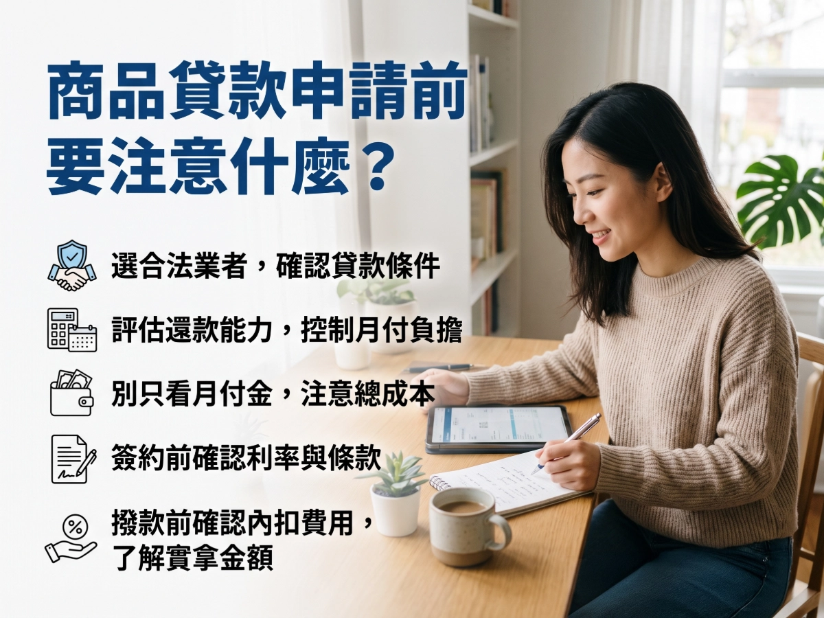 商品貸款申請前要注意什麼？
