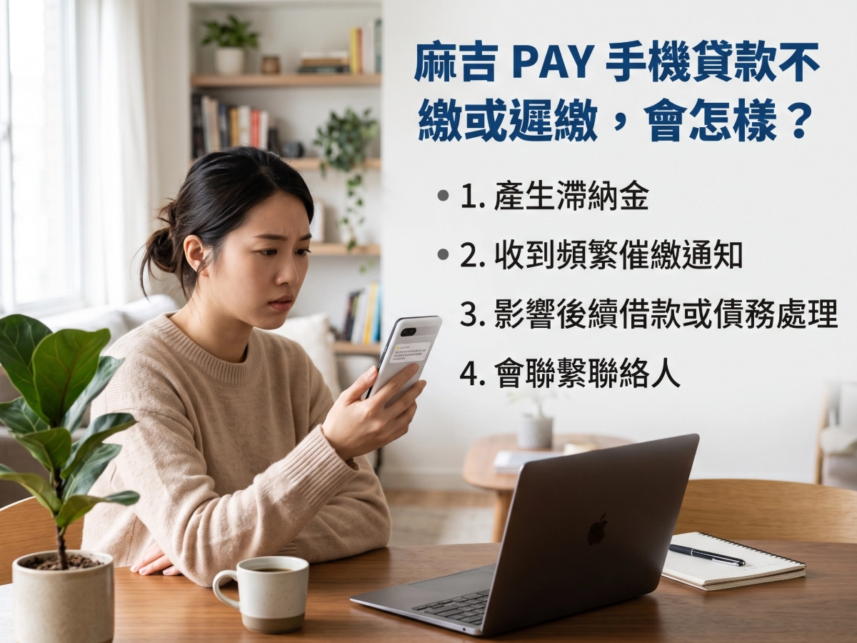 麻吉 pay 手機貸款不繳或遲繳,會怎樣